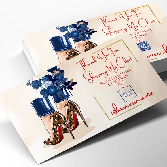 SellersMerch Other - Express Gratitude with Style: Personalized Thank You Cards with Cheetah Heel